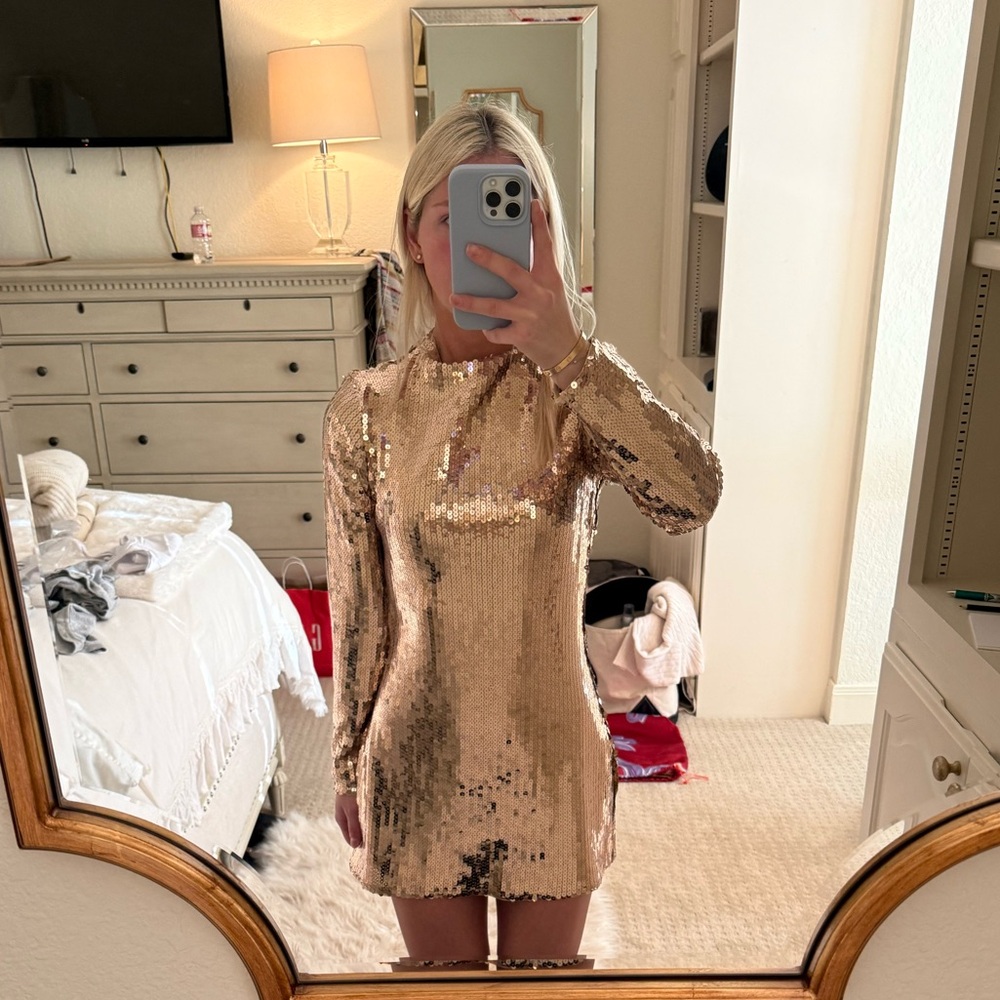 A&F Paloma Long Sleeve Sequin Mini Dress